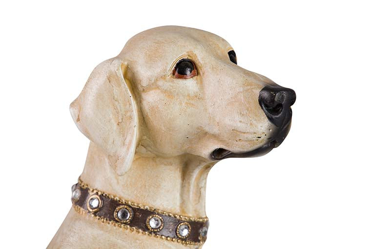 BEIGE RESIN LABRADOR DOG FIGURE 20x29x40 CM