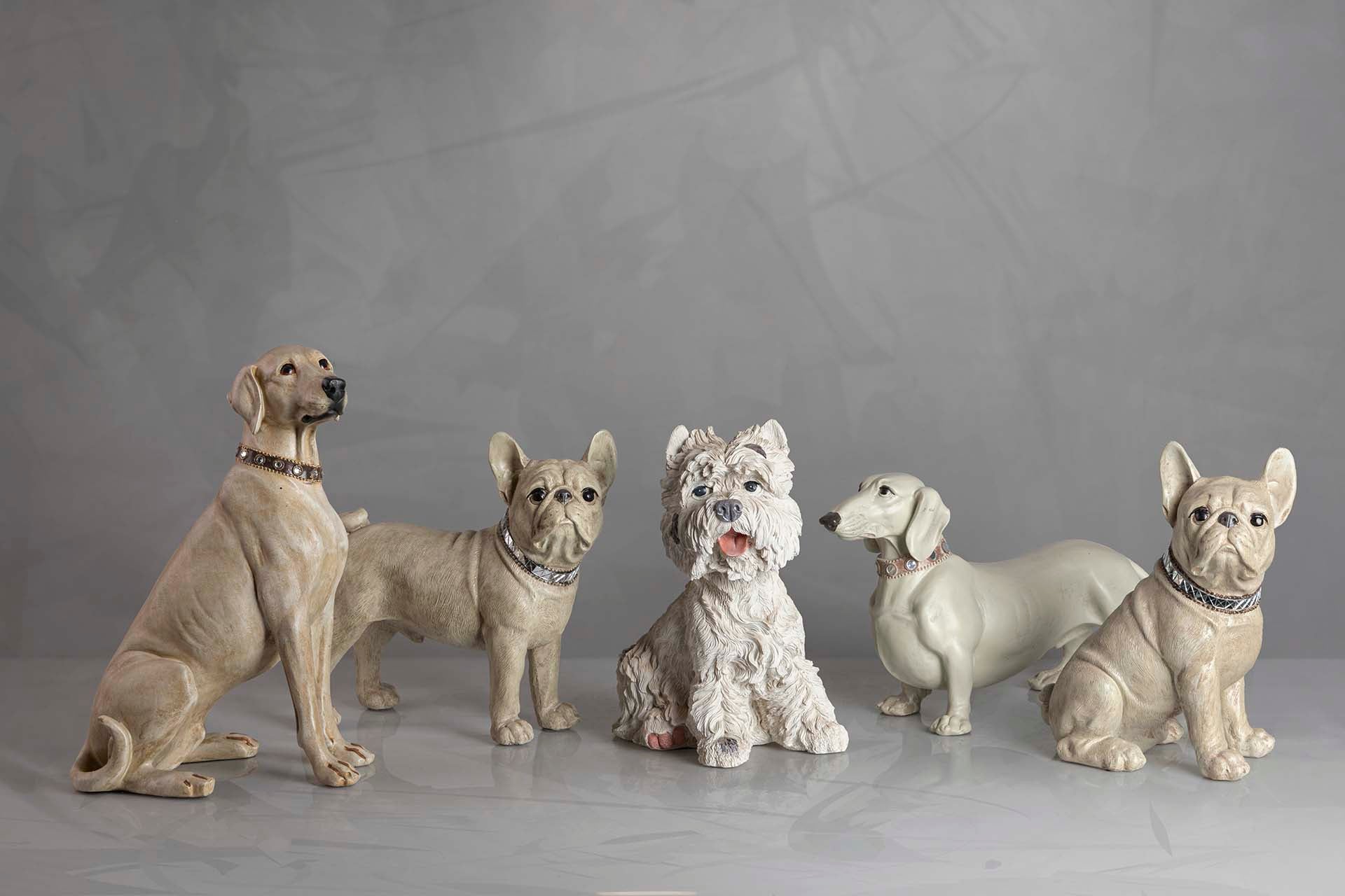 BEIGE RESIN DACHSHIP DOG FIGURE 42x15x25 CM