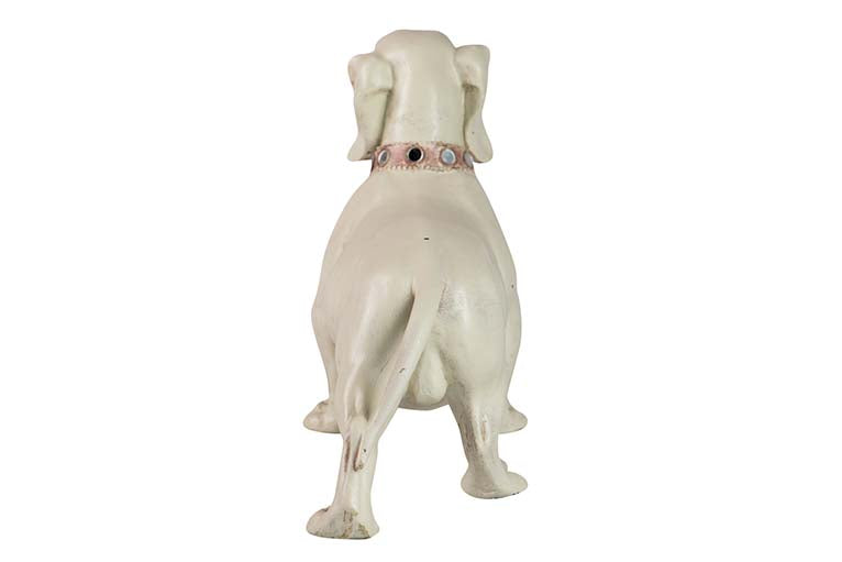 FIGURA PERRO TECKEL RESINA BEIGE 42x15x25 CM