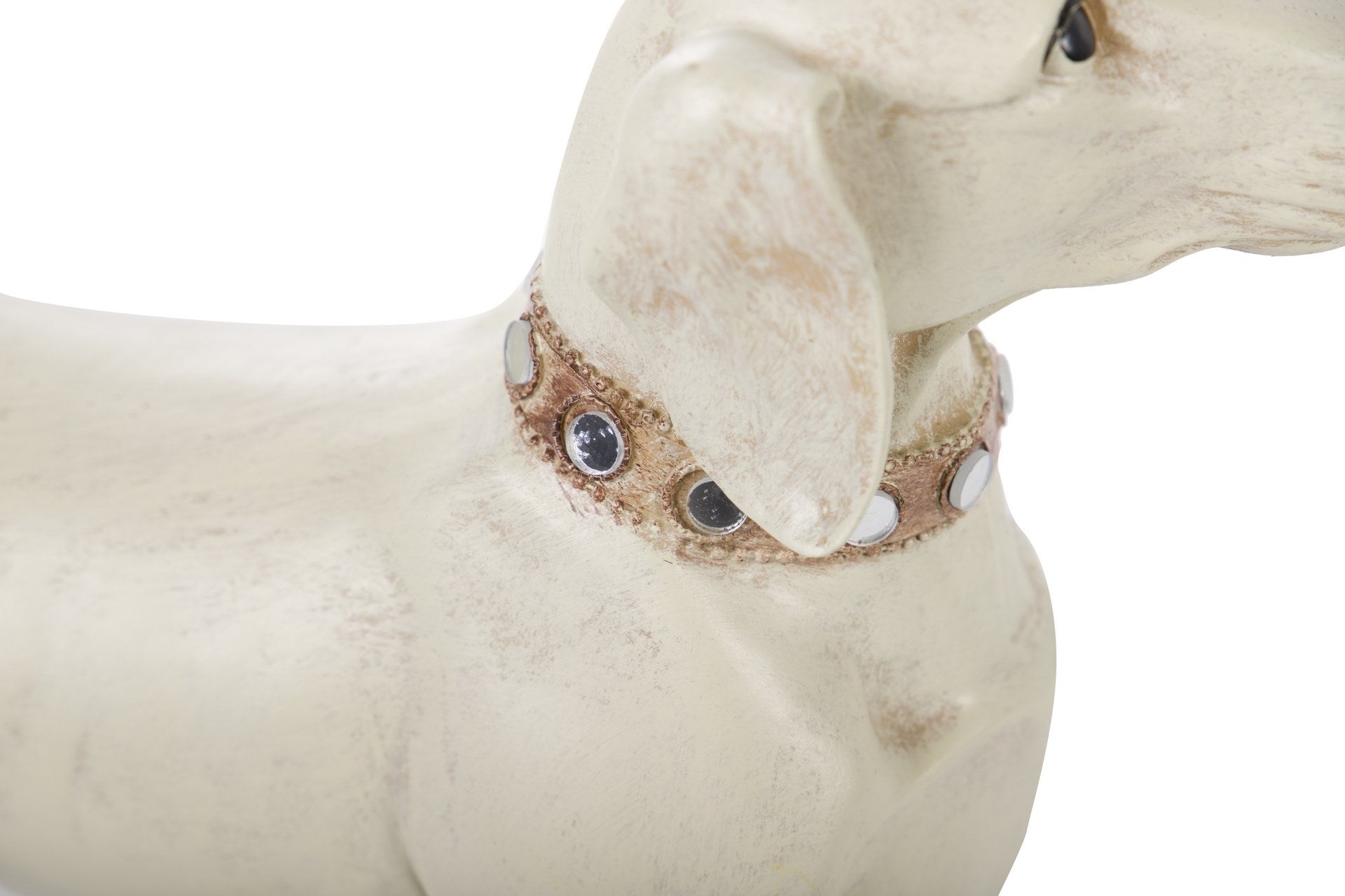 BEIGE RESIN DACHSHIP DOG FIGURE 42x15x25 CM