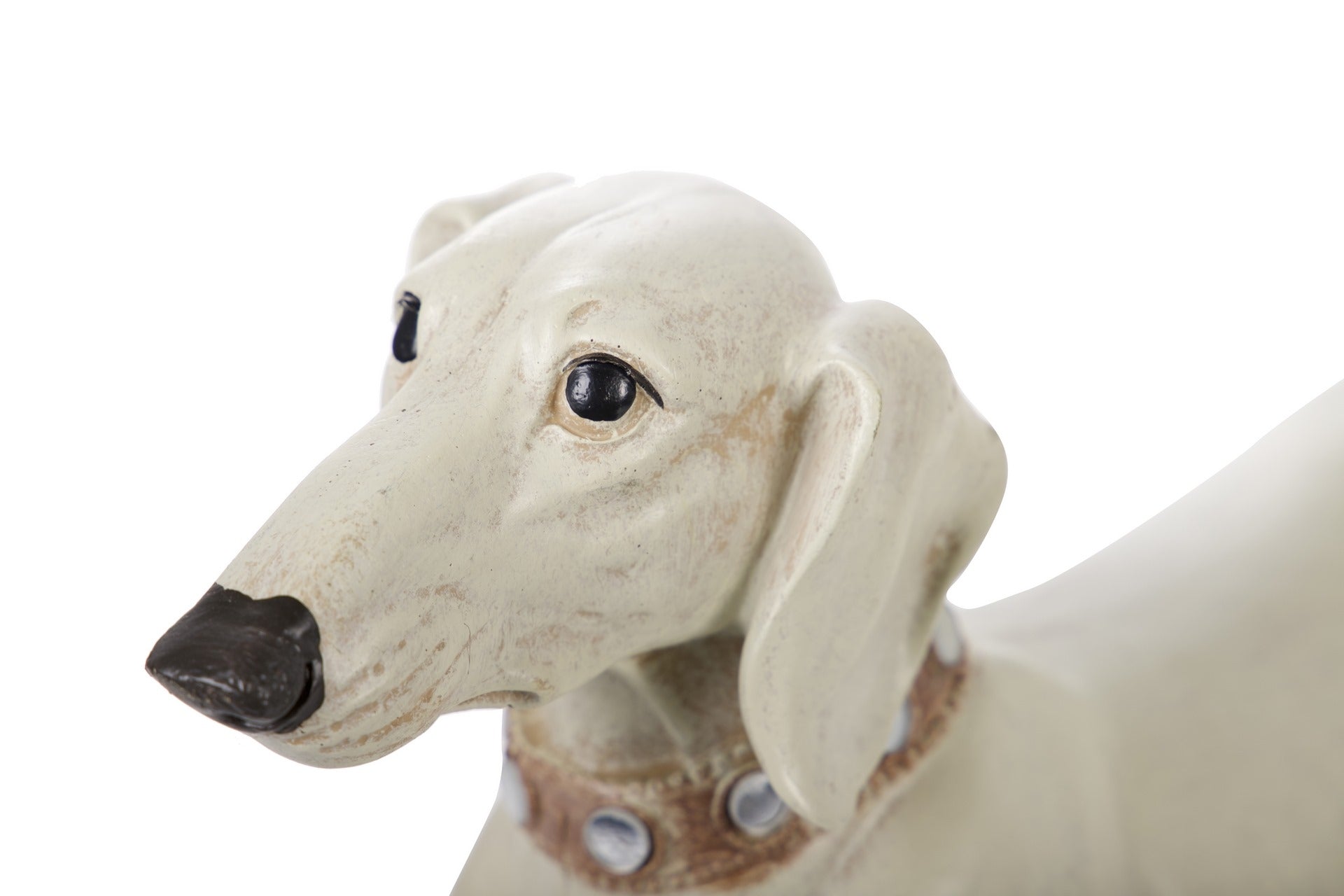 BEIGE RESIN DACHSHIP DOG FIGURE 42x15x25 CM