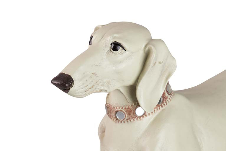 FIGURA PERRO TECKEL RESINA BEIGE 42x15x25 CM