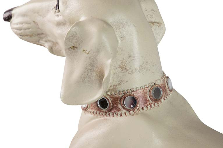 BEIGE RESIN DACHSHIP DOG FIGURE 42x15x25 CM