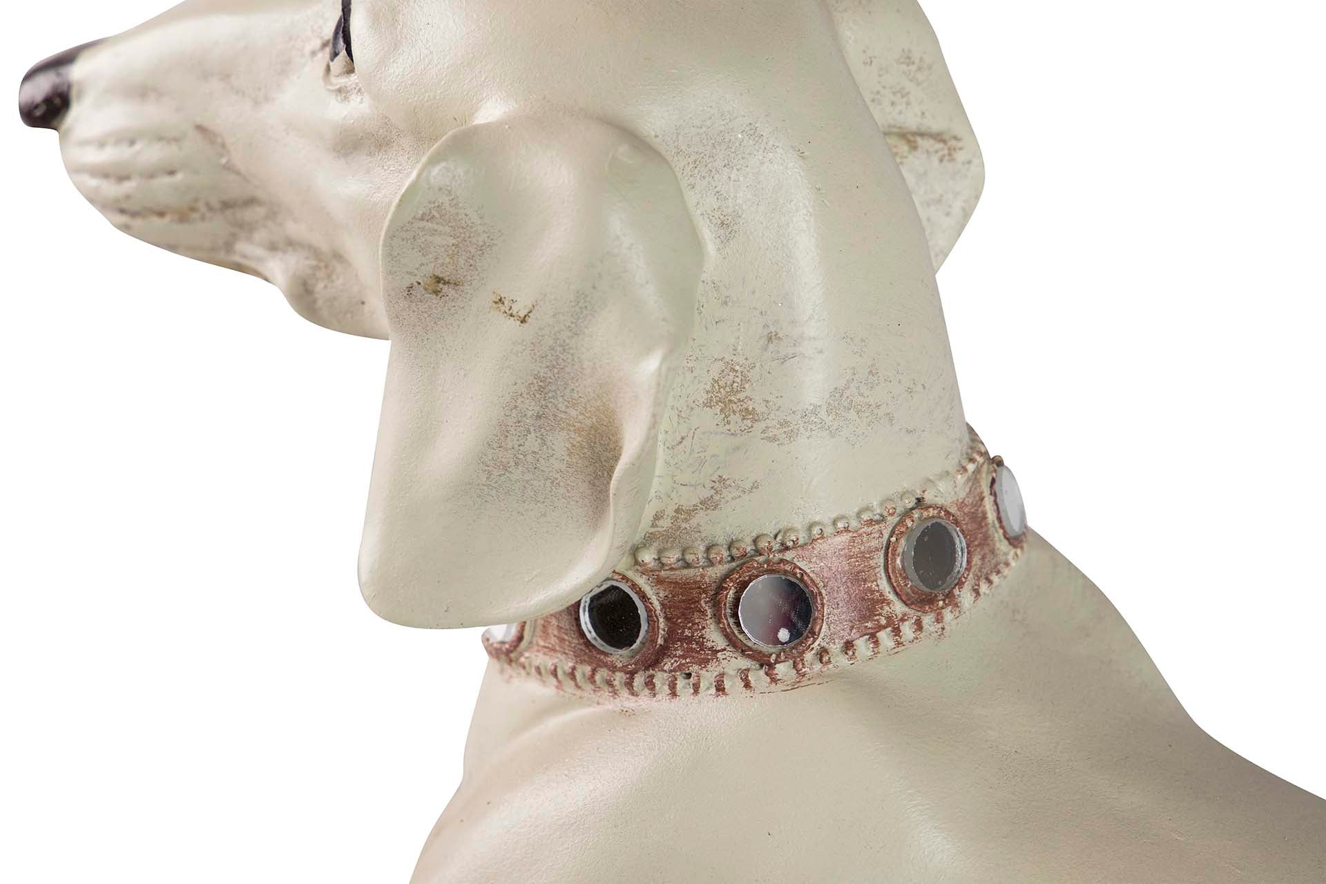 BEIGE RESIN DACHSHIP DOG FIGURE 42x15x25 CM