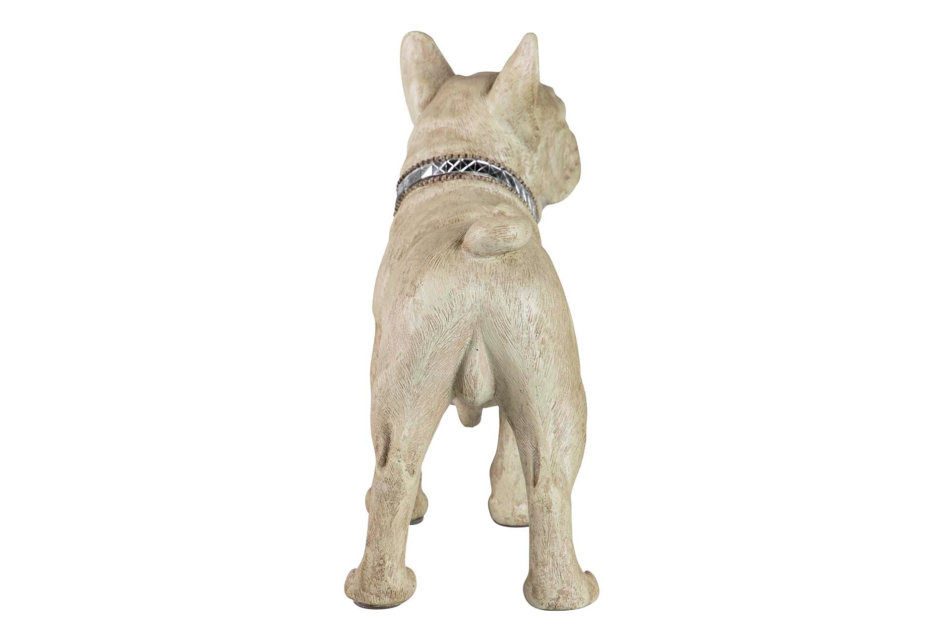 FIGURA DE RESINA DE BULLDOG FRANCÊS 33x16x30 CM
