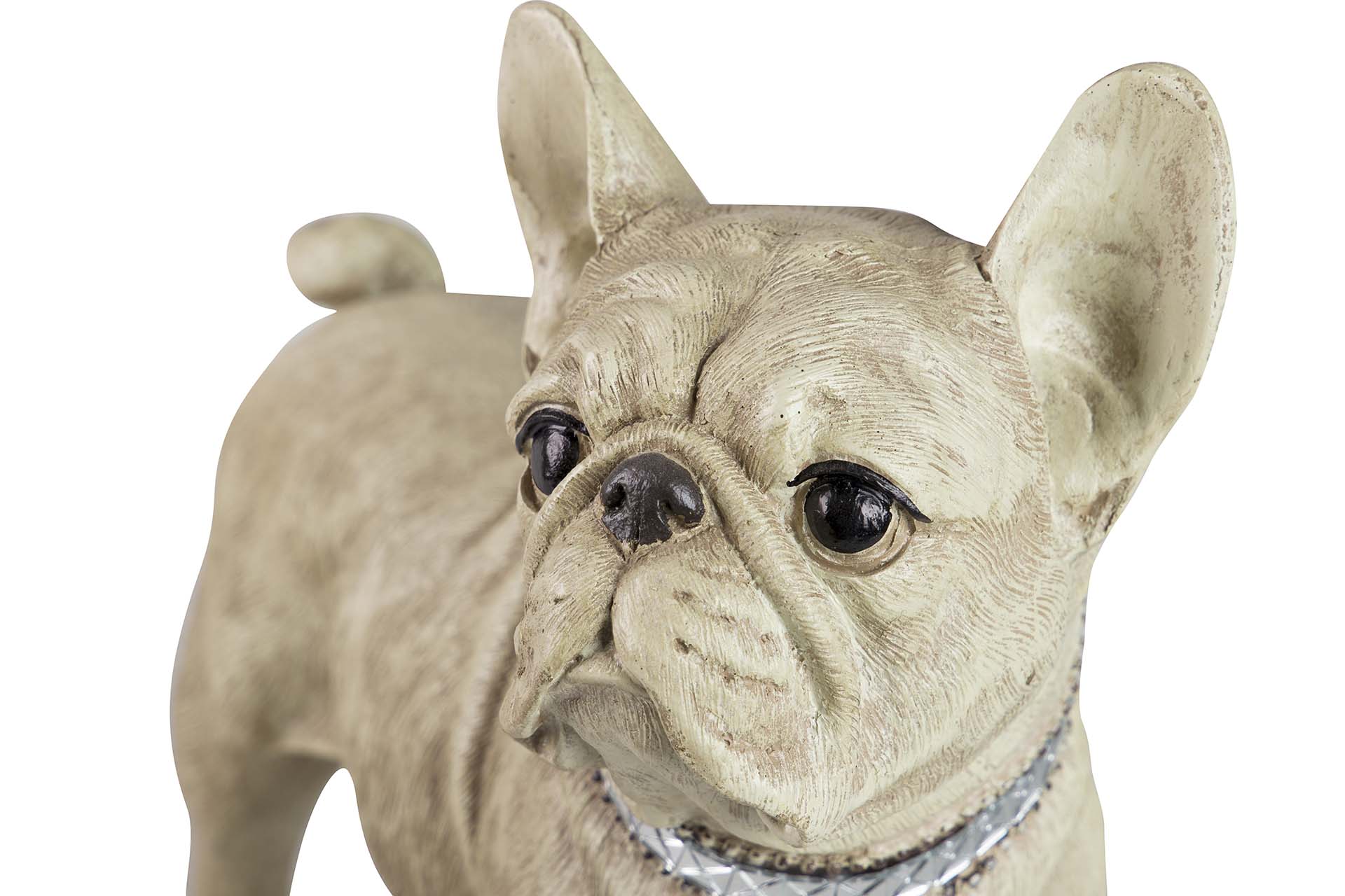 FIGURA DE RESINA DE BULLDOG FRANCÊS 33x16x30 CM
