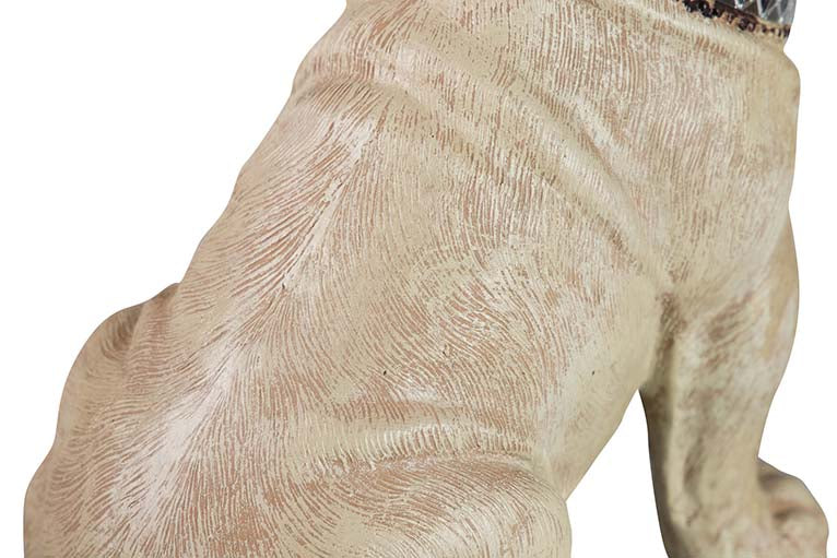 FIGURA DE BULLDOG FRANCÊS RESINA BEGE 24x16x29 CM