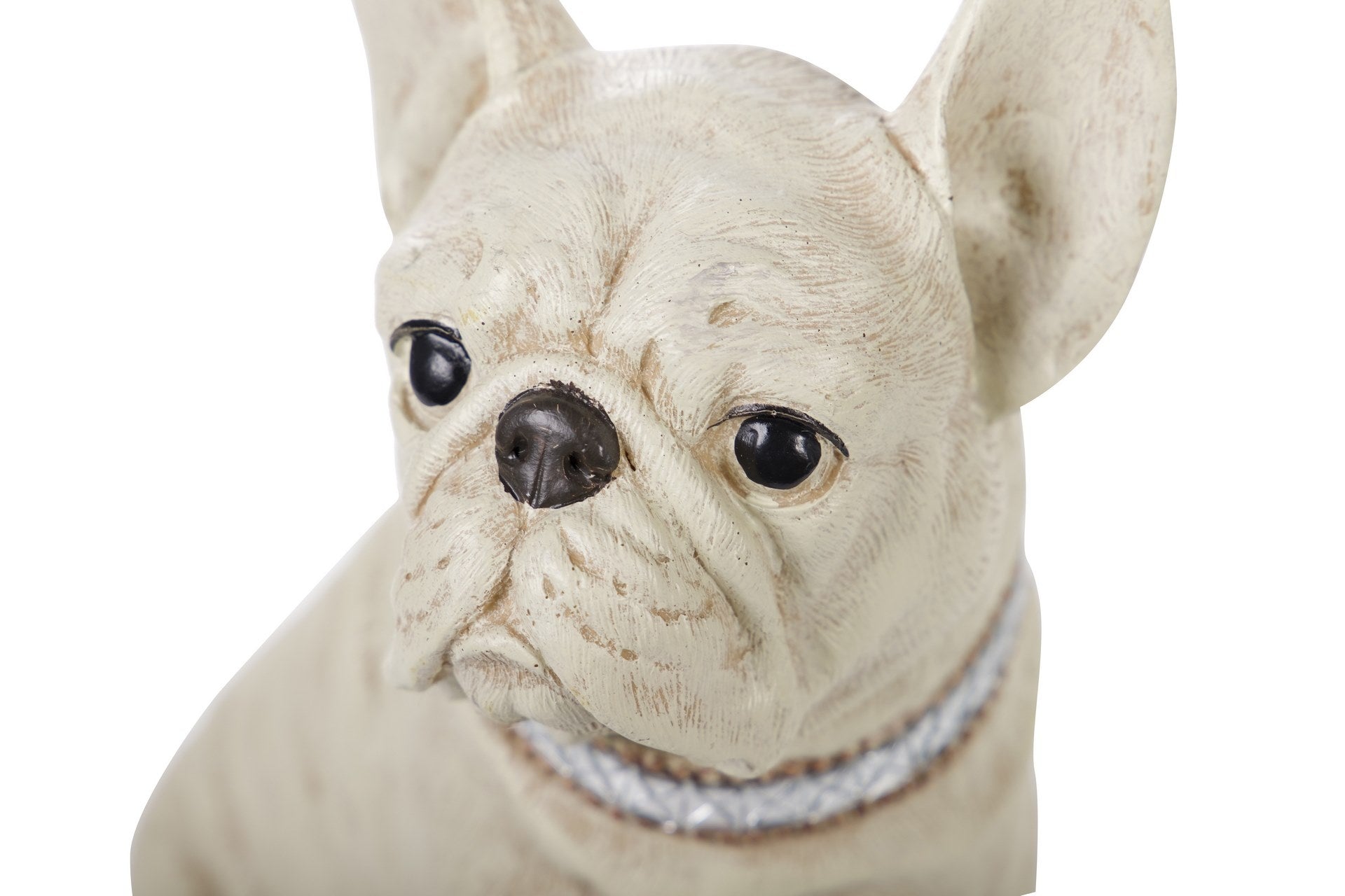 FIGURA DE BULLDOG FRANCÊS RESINA BEGE 24x16x29 CM
