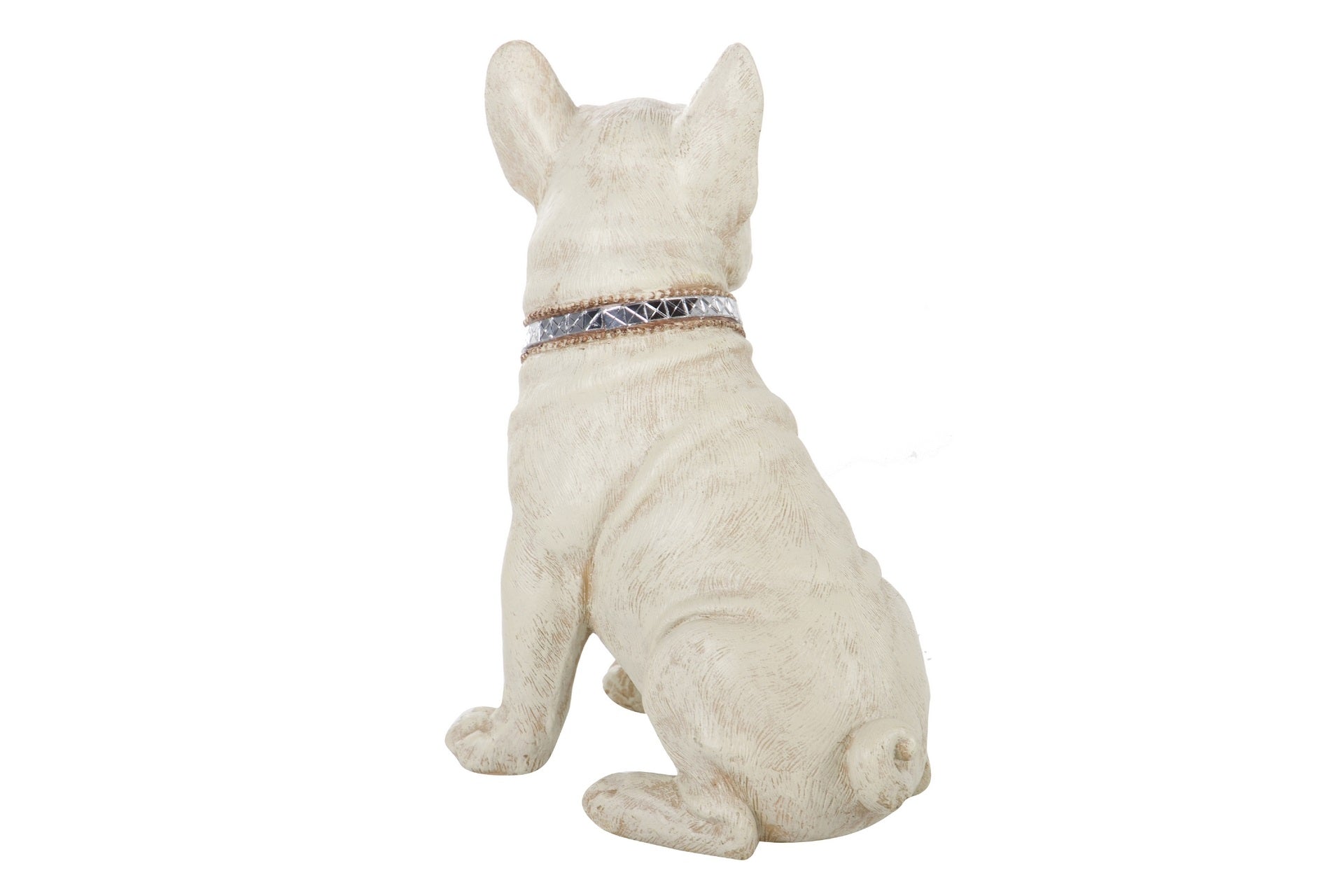FIGURA DE BULLDOG FRANCÊS RESINA BEGE 24x16x29 CM