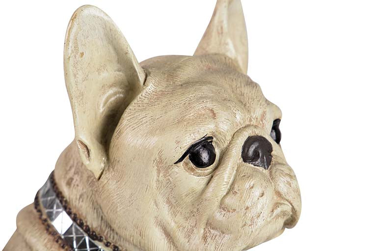 FRENCH BULLDOG FIGURE BEIGE RESIN 24x16x29 CM