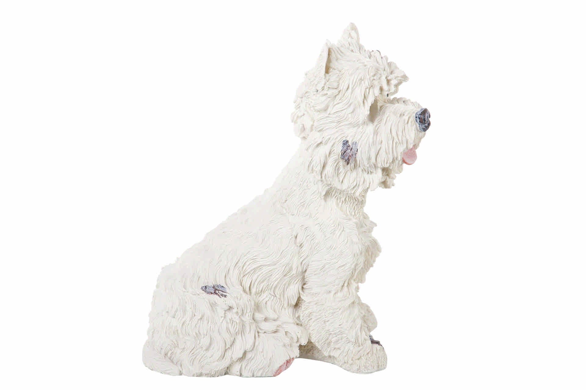 BEIGE RESIN WESTIE DOG FIGURE 26x17x31 CM