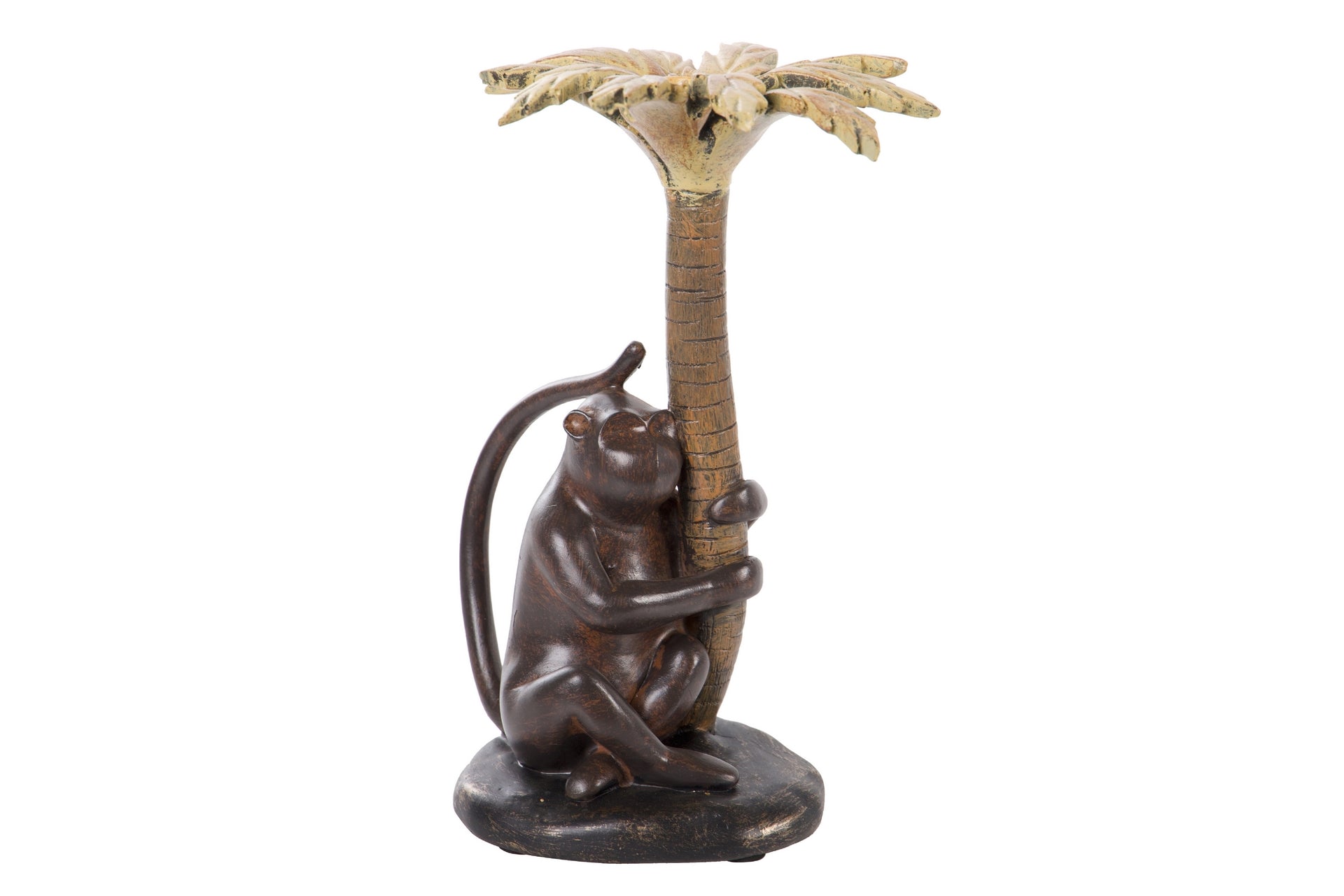 CANDELABRO DE MACACO DE RESINA 16x16x26 CM