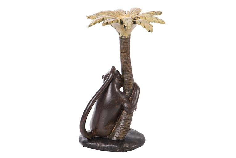 CANDELABRO DE RESINA MACACO 17x16x26 CM