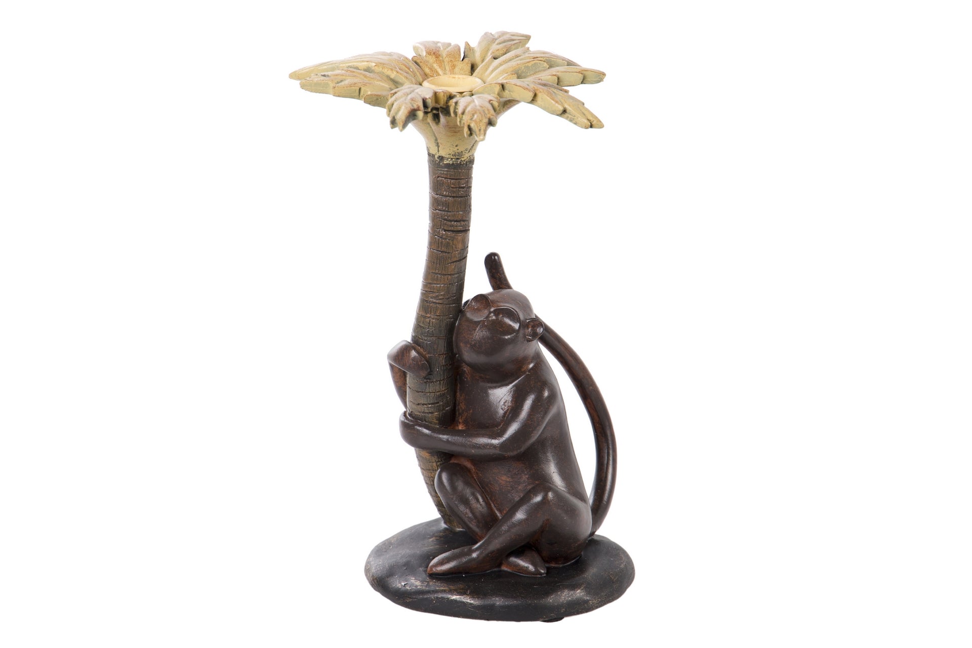 CANDELABRO DE RESINA MACACO 17x16x26 CM