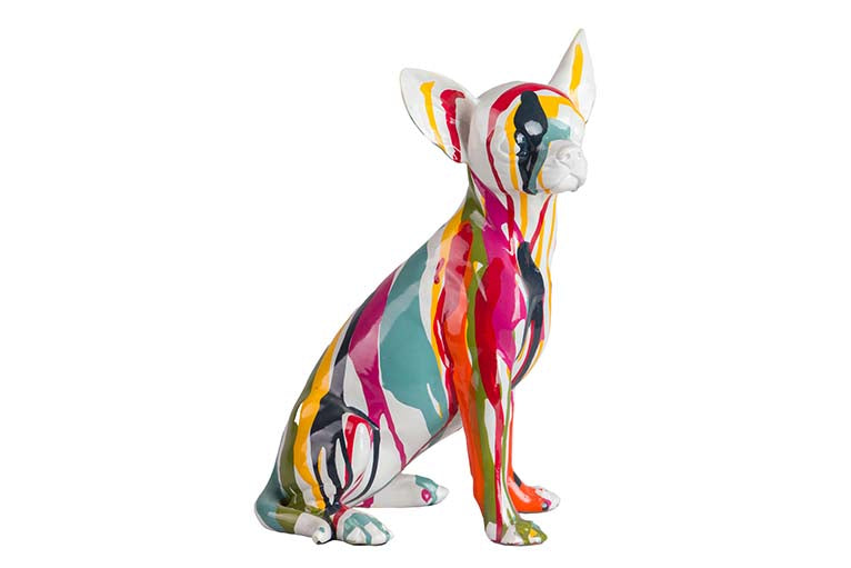 CHIHUAHUA DOG FIGURE RESIN 15x13x26 CM