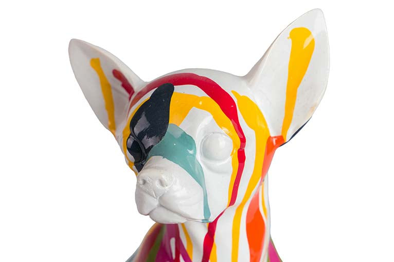 FIGURA PERRO CHIHUAHUA RESINA 15x13x26 CM