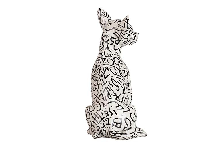 RESIN DOG FIGURE 15x13x26 CM