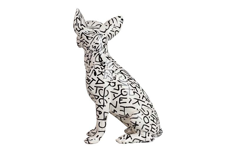 RESIN DOG FIGURE 15x13x26 CM
