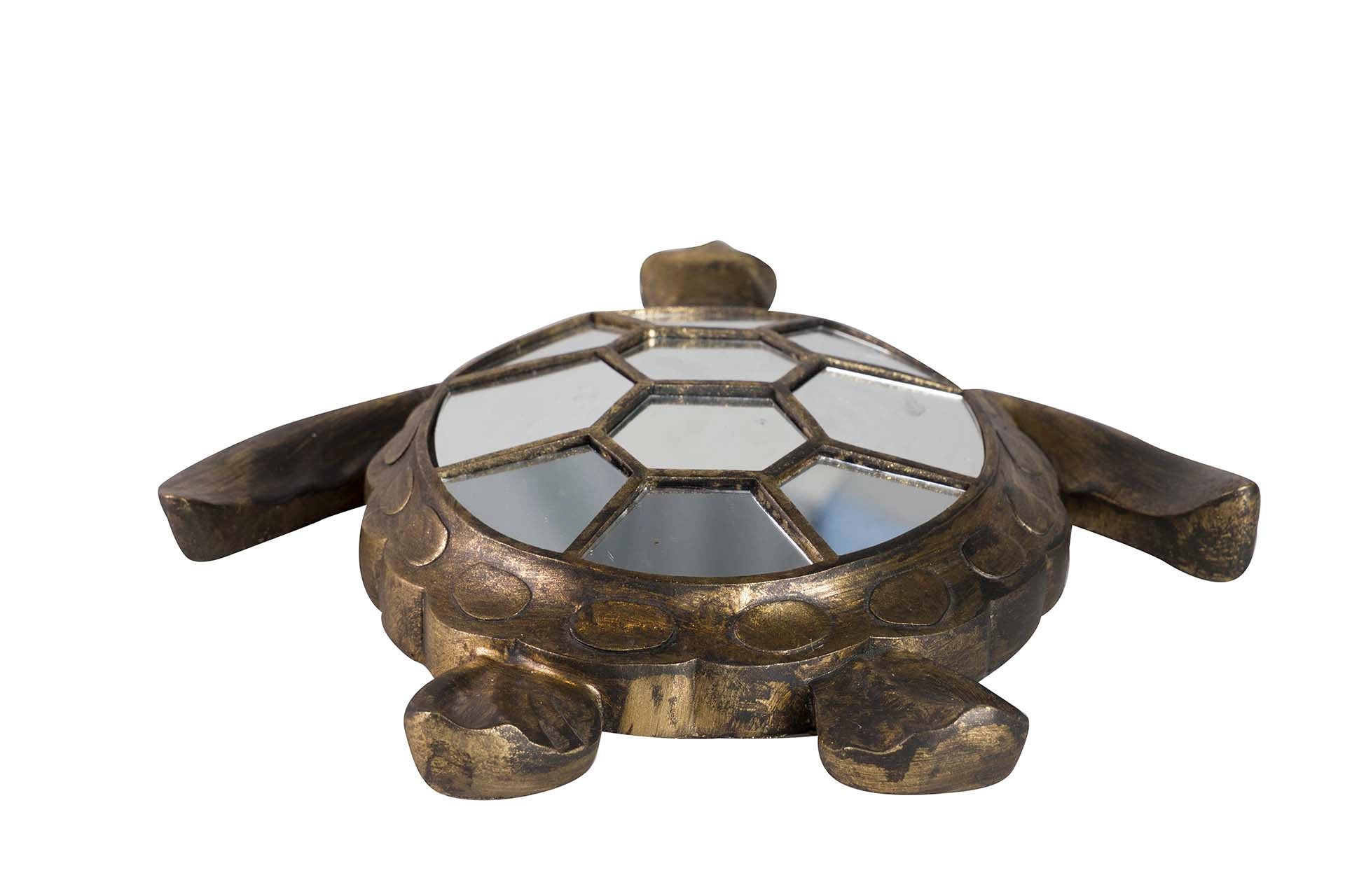 TURTLE FIGURE WALL RESIN MIRROR 39x34x6 CM