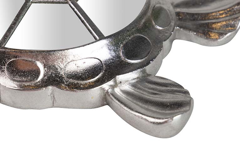 SILVER MIRROR RESIN TURTLE FIGURE 39x34x6 CM