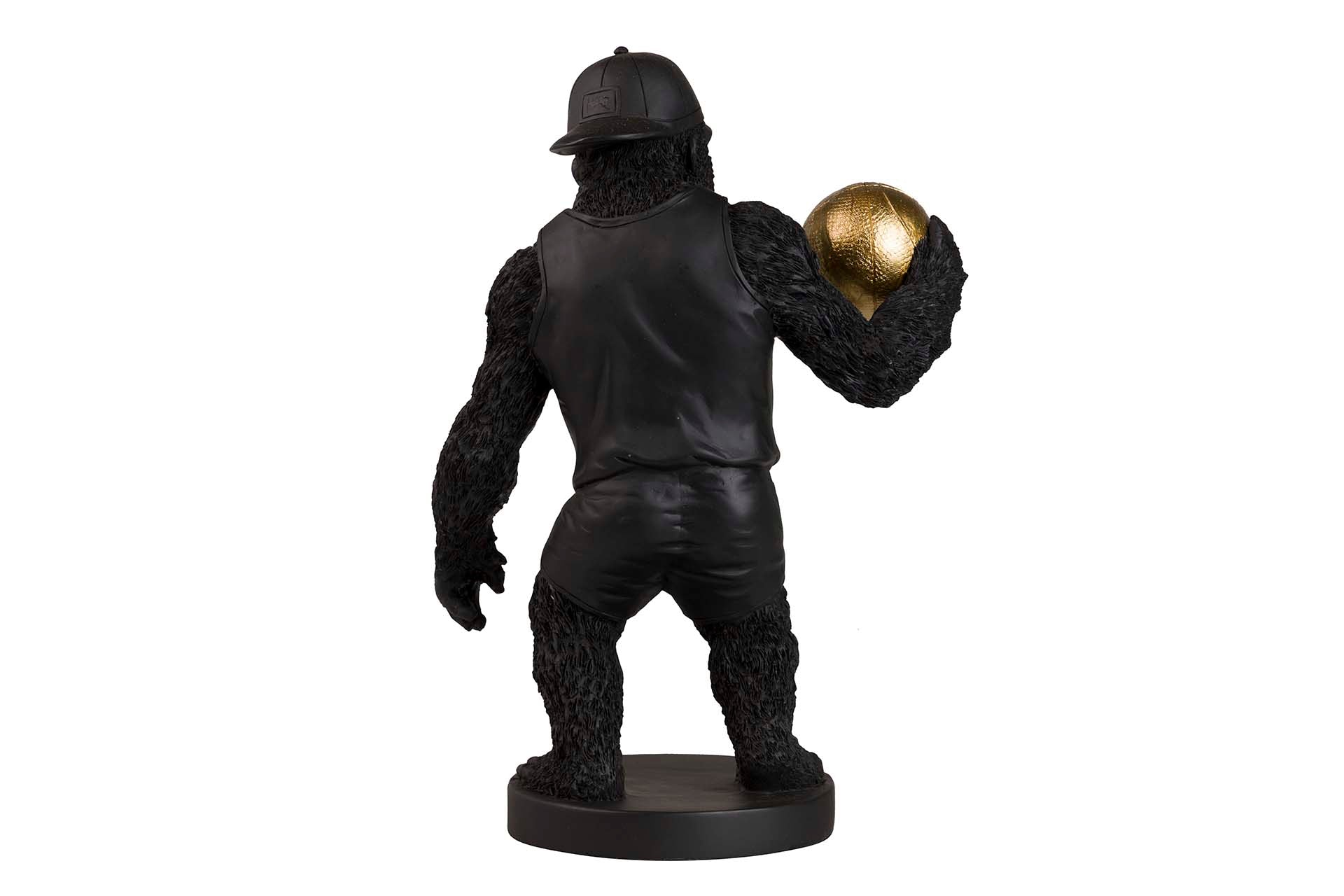 FIGURA KINGKONG BASKET RESINA NEGRA 23x15x34 CM