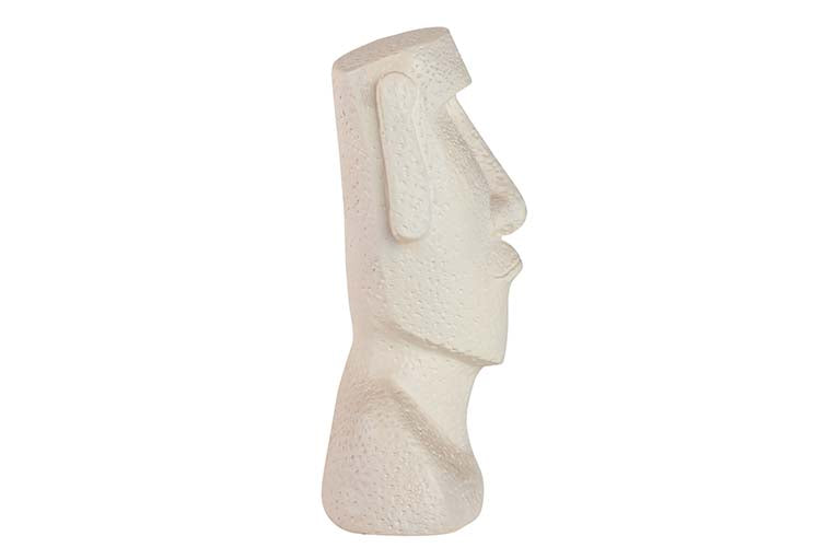 WHITE CEMENT MOAI FIGURE 17x11x26 CM
