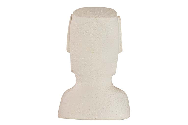 WHITE CEMENT MOAI FIGURE 17x11x26 CM