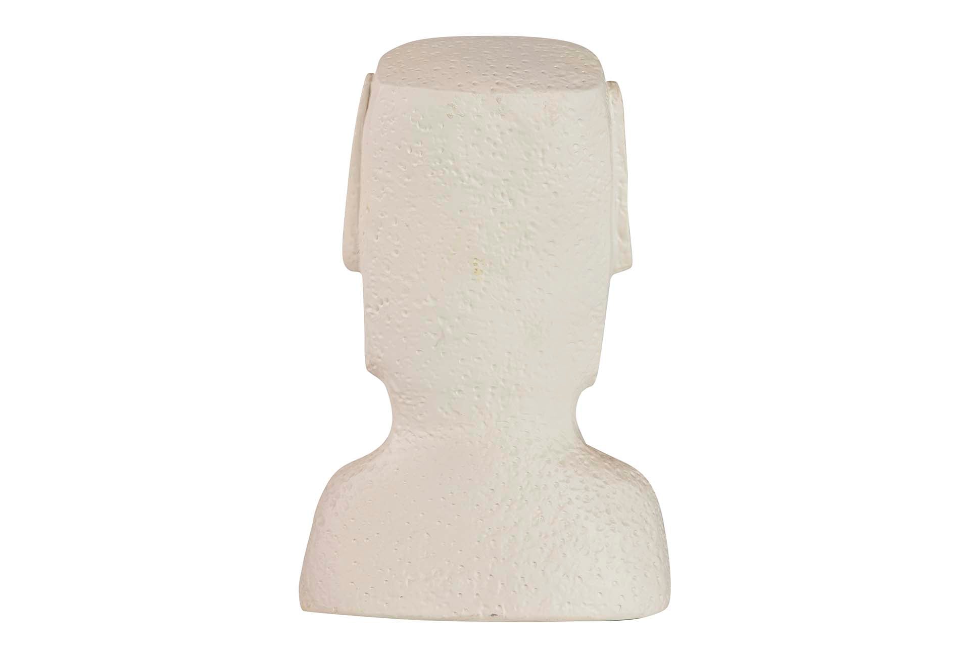 WHITE CEMENT MOAI FIGURE 17x11x26 CM