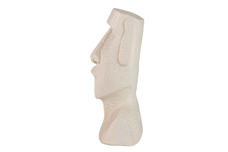WHITE CEMENT MOAI FIGURE 17x11x26 CM