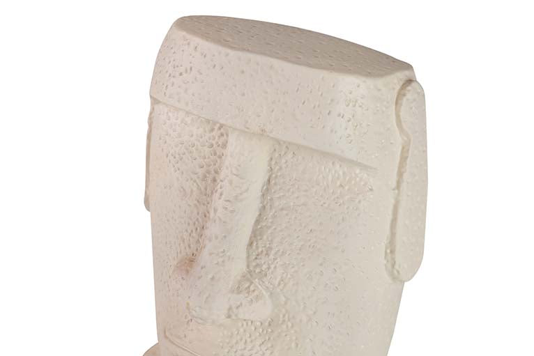 WHITE CEMENT MOAI FIGURE 17x11x26 CM