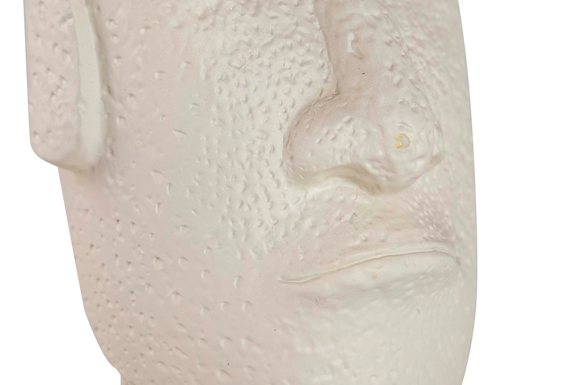 WHITE CEMENT MOAI FIGURE 17x11x26 CM