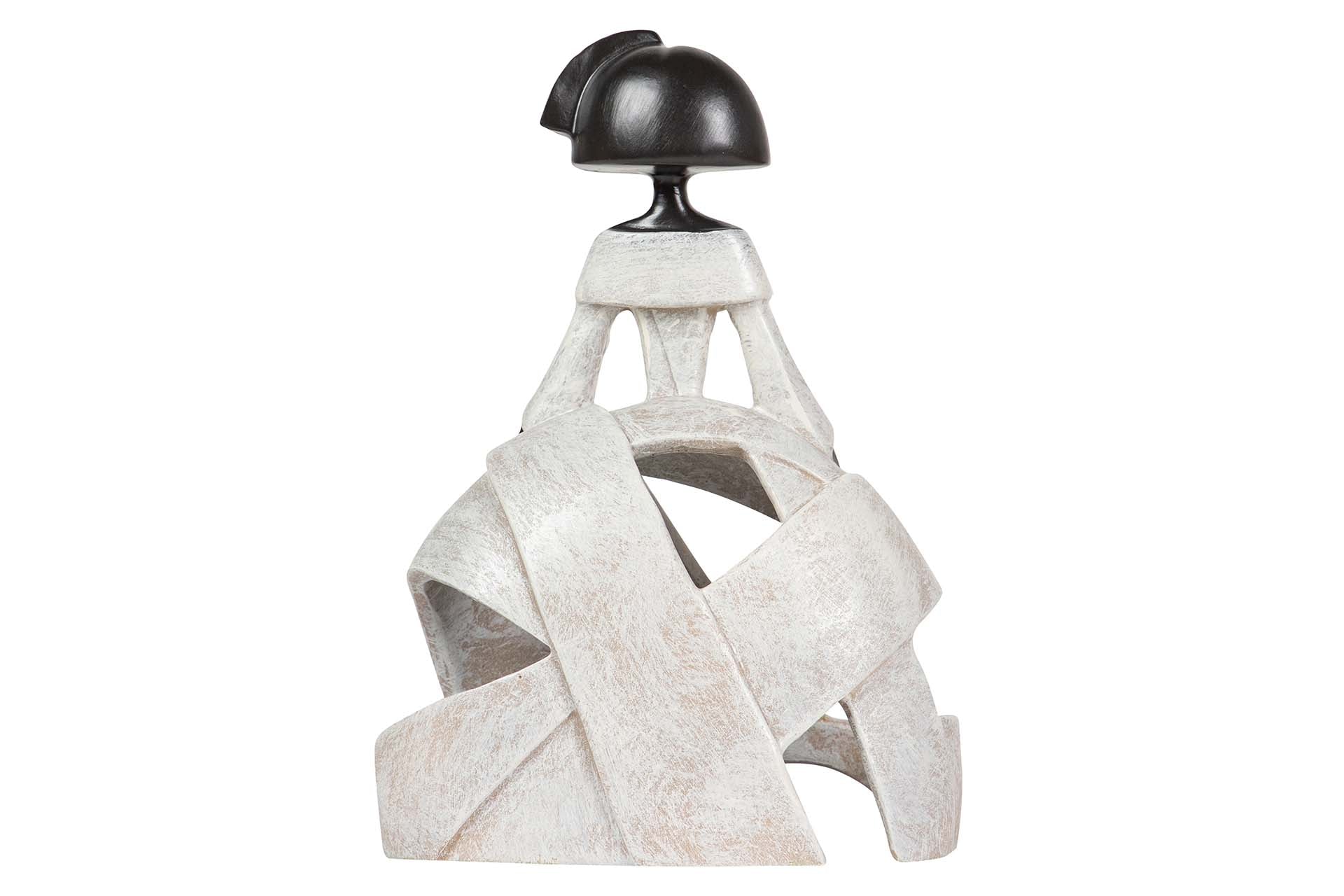 FIGURA MENINA RESINA BEIGE 16x10x24 CM