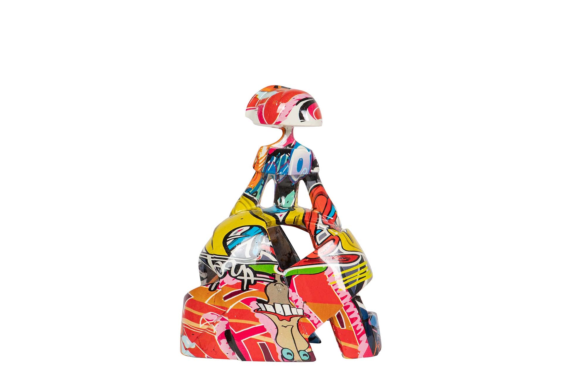 FIGURA MENINA RESINA ROJA 13x8x17 CM - Min.2 uds