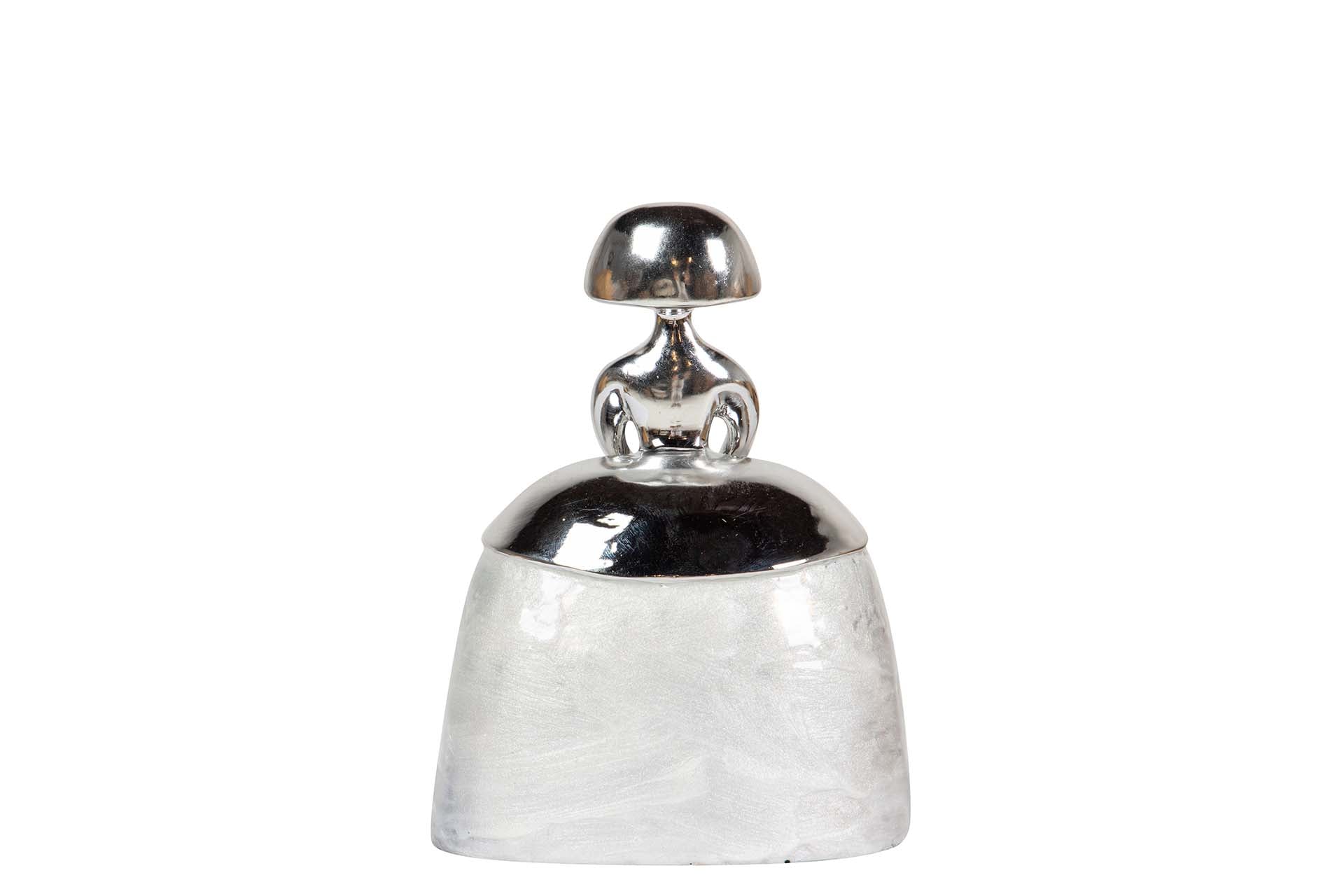 FIGURA MENINA RESINA PLATEADA 13x9x17 CM - Min.2 uds