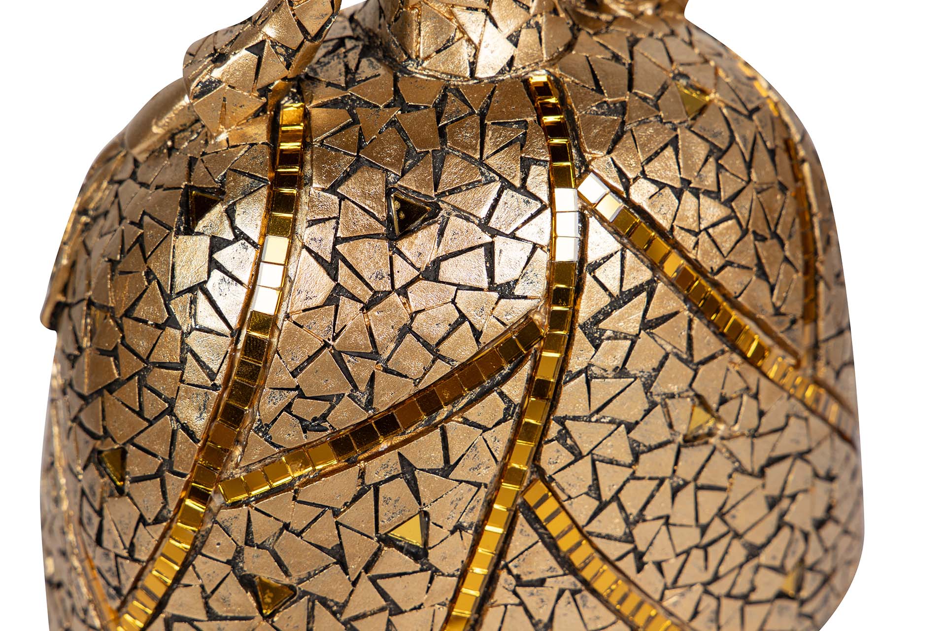 FIGURA MENINA RESINA DORADA 18x13x24 CM