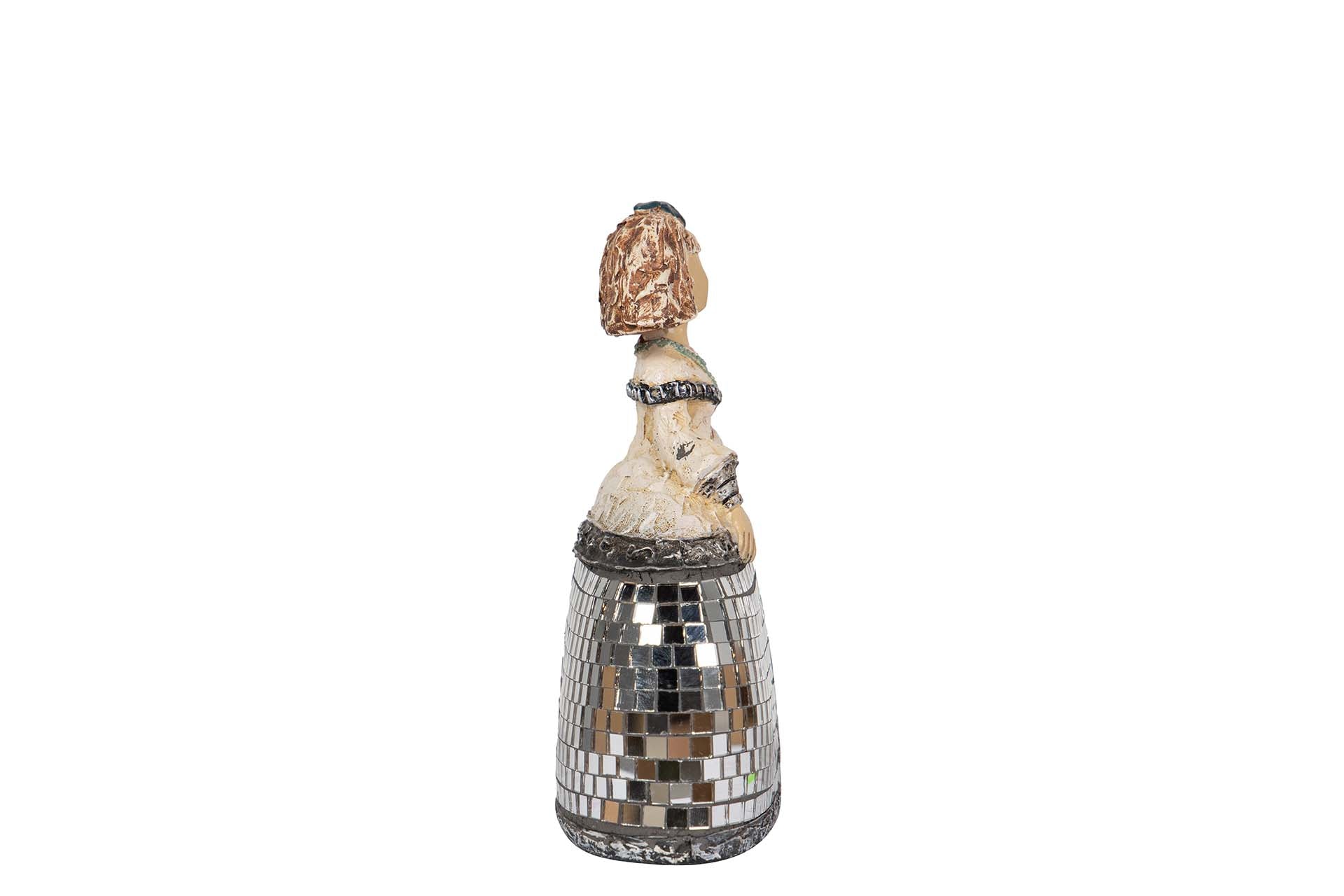 FIGURA MENINA RESINA DORADA 14x6x16 CM - Min.2 uds