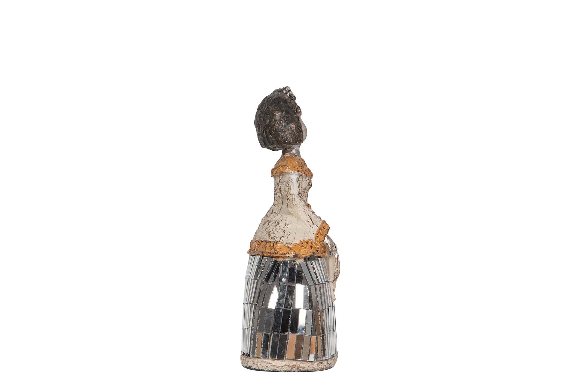 FIGURA MENINA RESINA ESPEJOS 14x6x16 CM - Min.2 uds