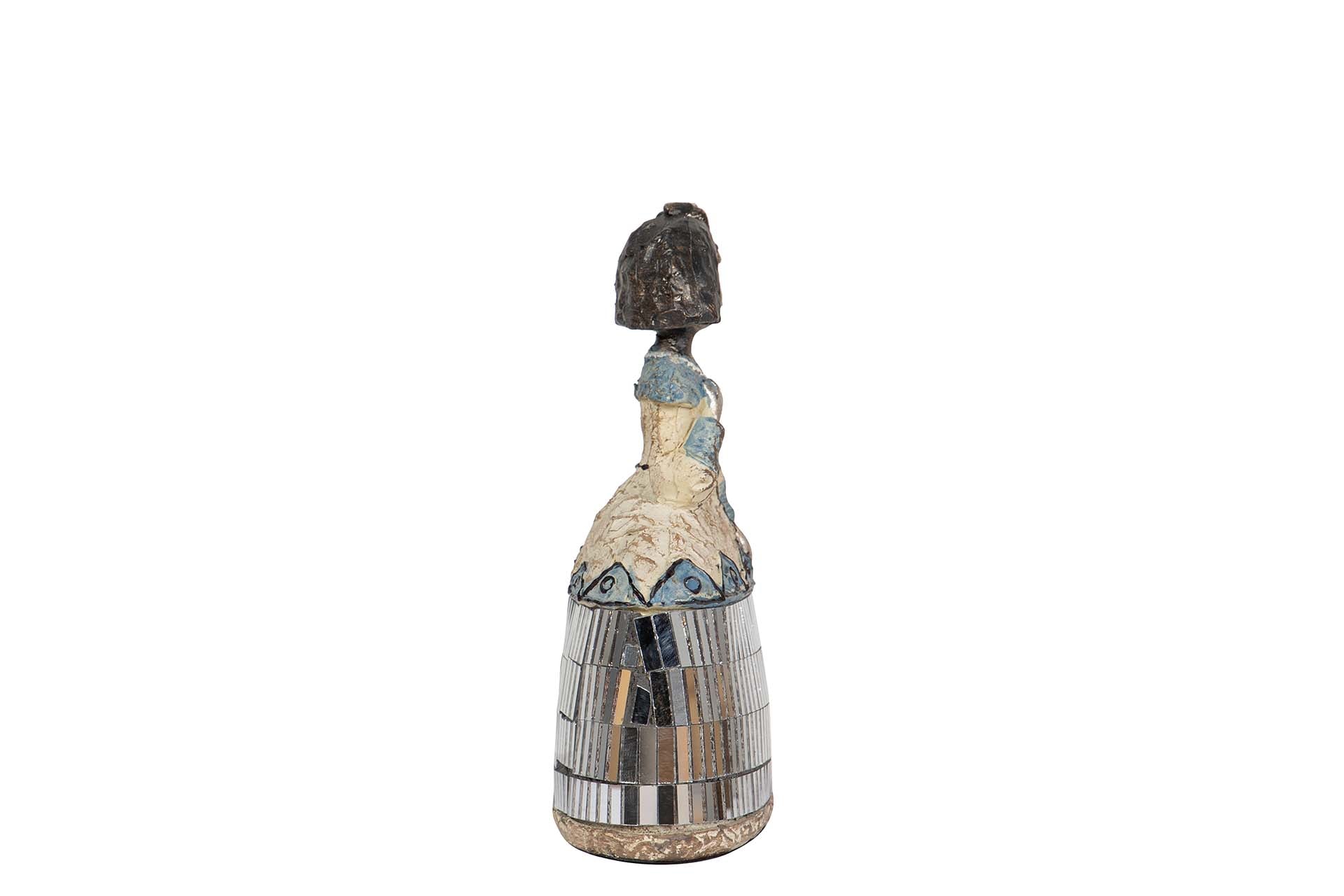 FIGURA MENINA RESINA ESPEJOS 14x6x16 CM - Min.2 uds