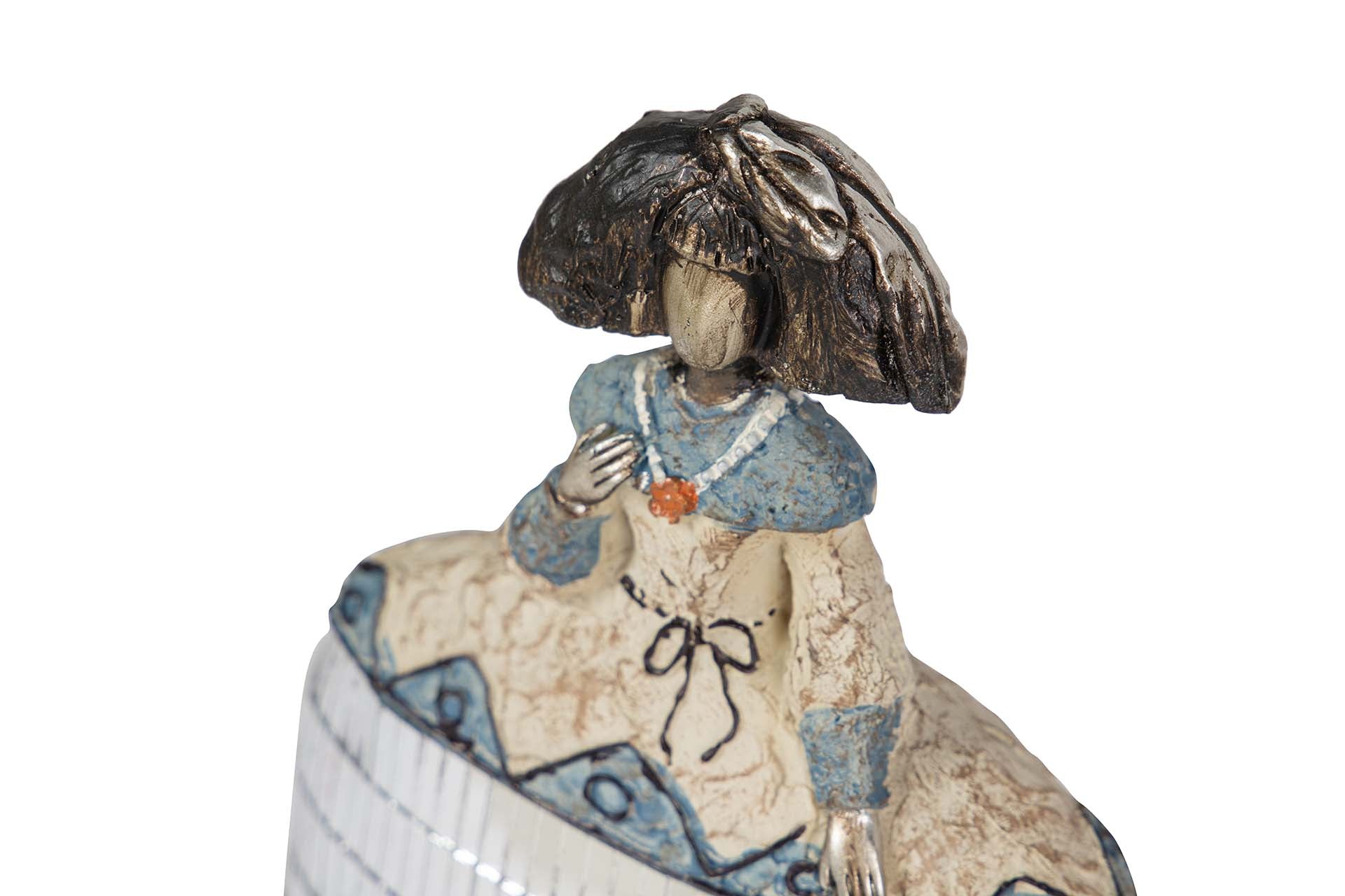 FIGURA MENINA RESINA ESPEJOS 14x6x16 CM - Min.2 uds