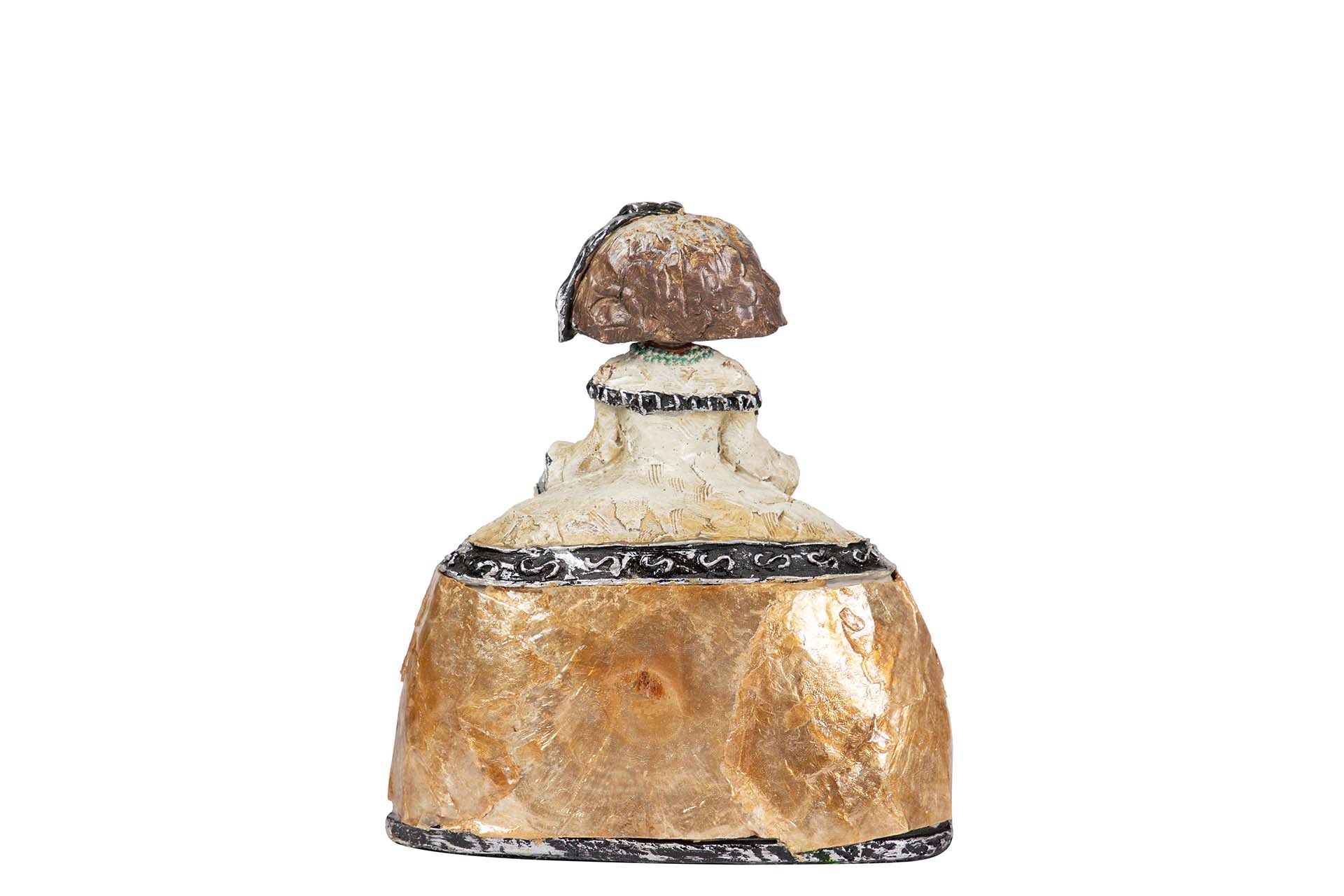 FIGURA MENINA RESINA DORADA 14x6x16 CM - Min.2 uds