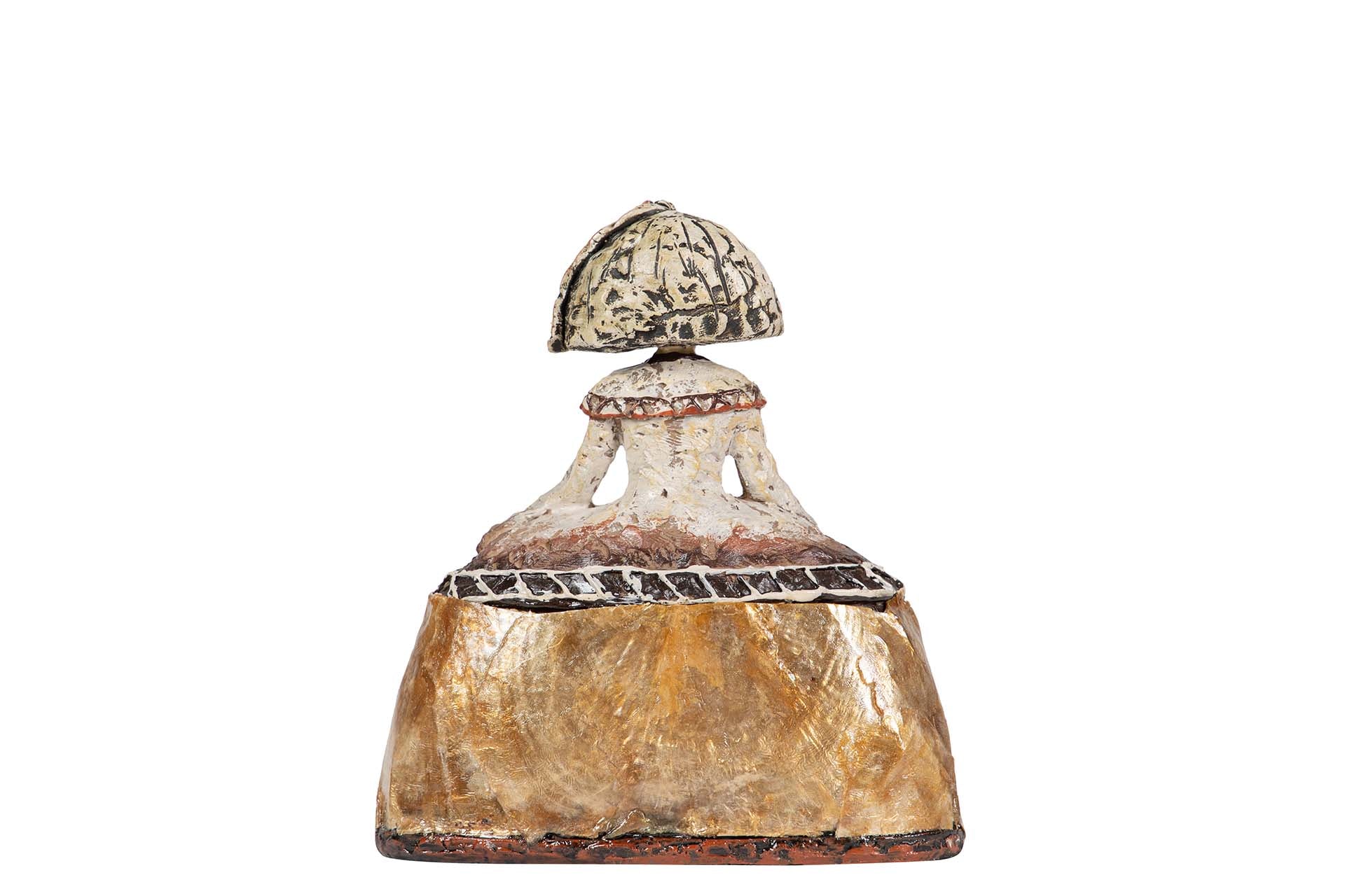 FIGURA MENINA RESINA DORADA 14x6x16 CM - Min.2 uds
