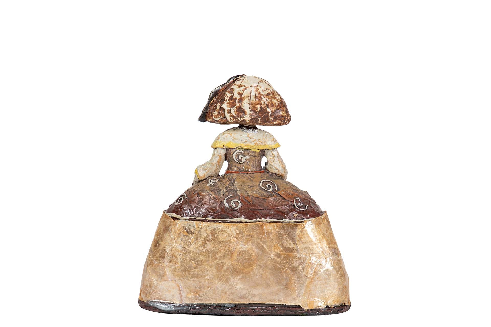 FIGURA MENINA RESINA DORADA 14x6x16 CM - Min.2 uds