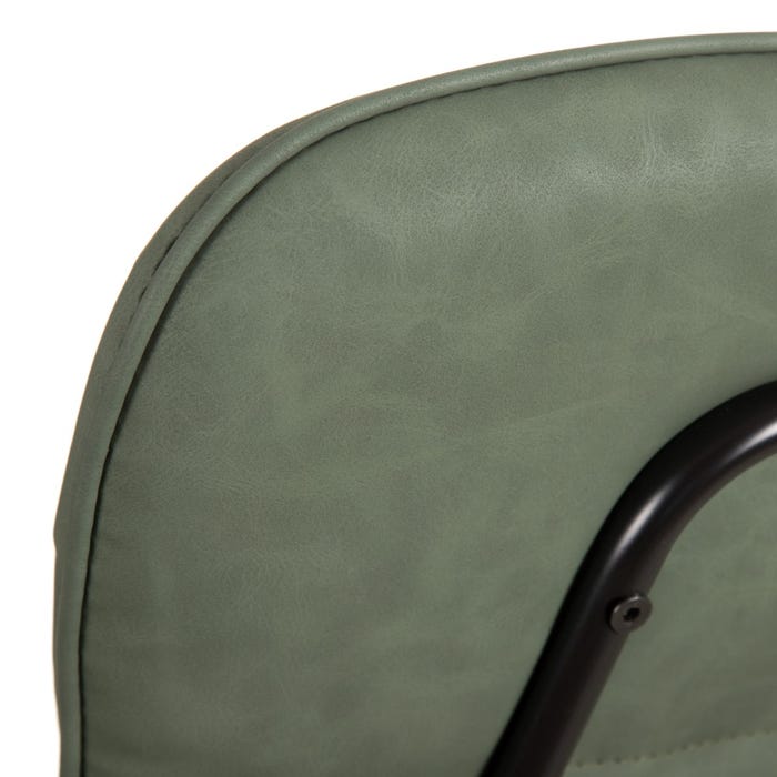 Silla Verde Metal / Simil Piel 49 X 54 X 84 Cm