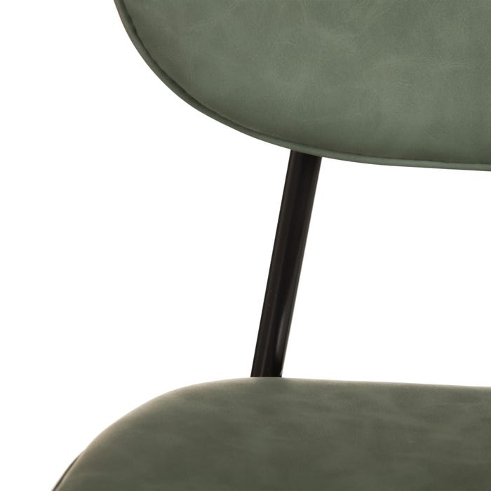 Silla Verde Metal / Simil Piel 49 X 54 X 84 Cm