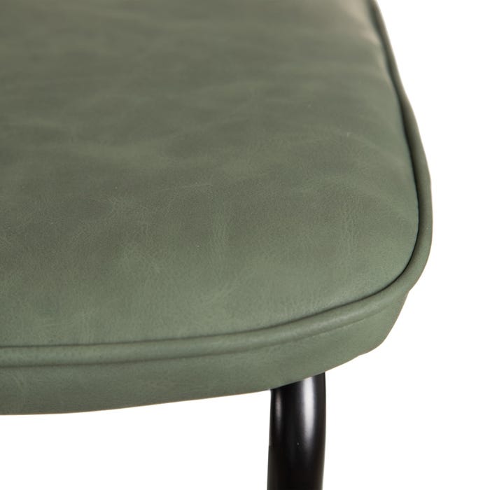Silla Verde Metal / Simil Piel 49 X 54 X 84 Cm
