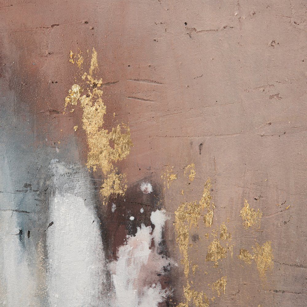 Pintura abstrata pintada à mão sobre tela de algodão