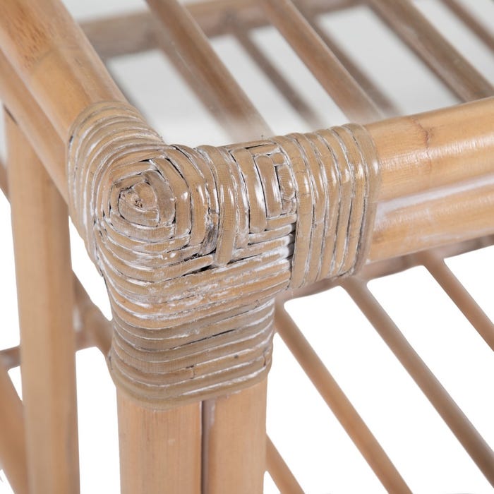 Natural Rattan / Glass Center Table 100 X 60 X 40 Cm