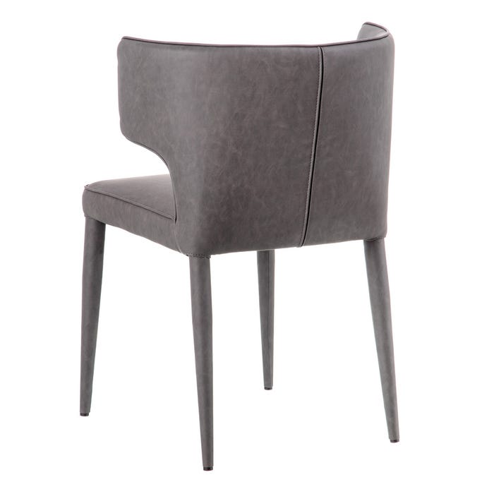 Silla Gris Piel Salón 58 X 58 X 81,50 Cm