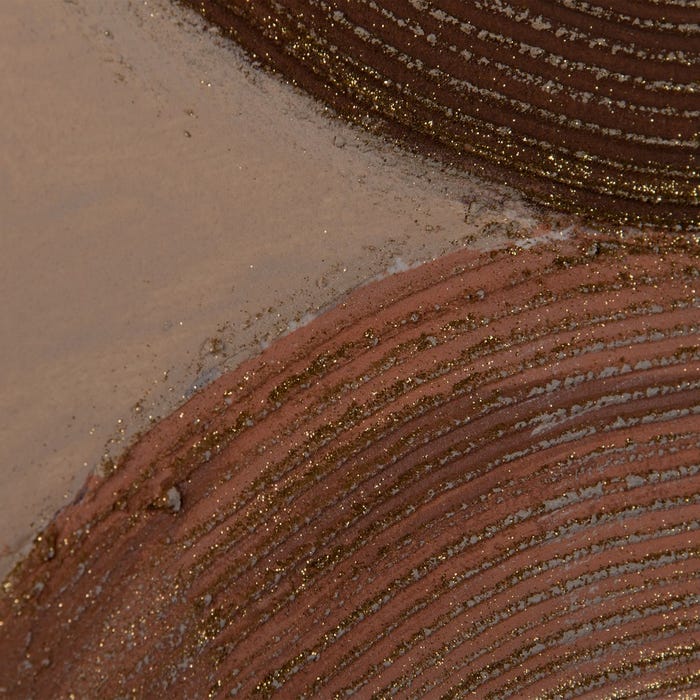 Pintura abstrata pintada à mão sobre tela em moldura de madeira