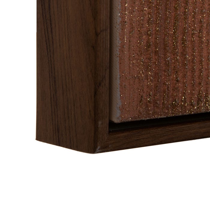 Pintura abstrata pintada à mão sobre tela em moldura de madeira